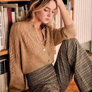 Sezane Sweater Like New, Tonio Cardigan in Sand